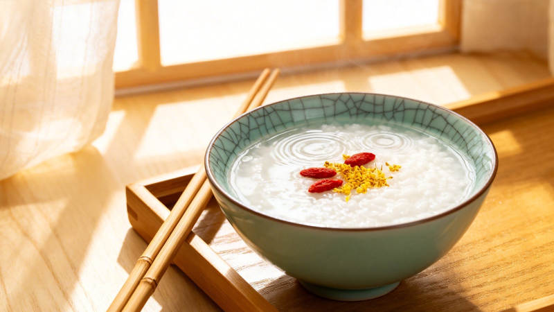 晨光粥香 桂花枸杞点缀图片