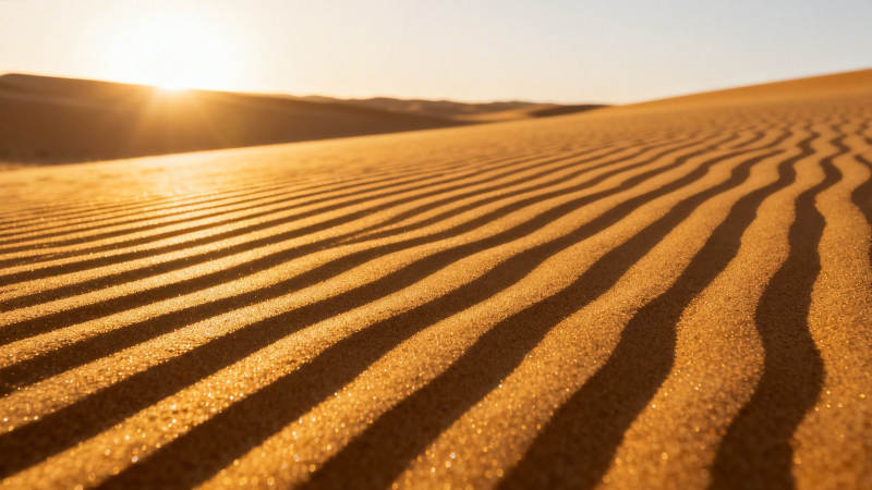 沙漠金浪 夕阳如画图片