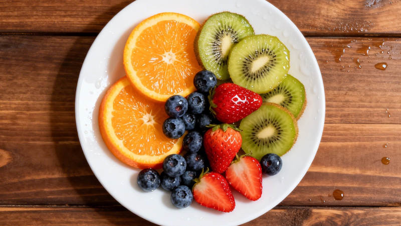 鲜果拼盘 橙莓奇异果草莓图片