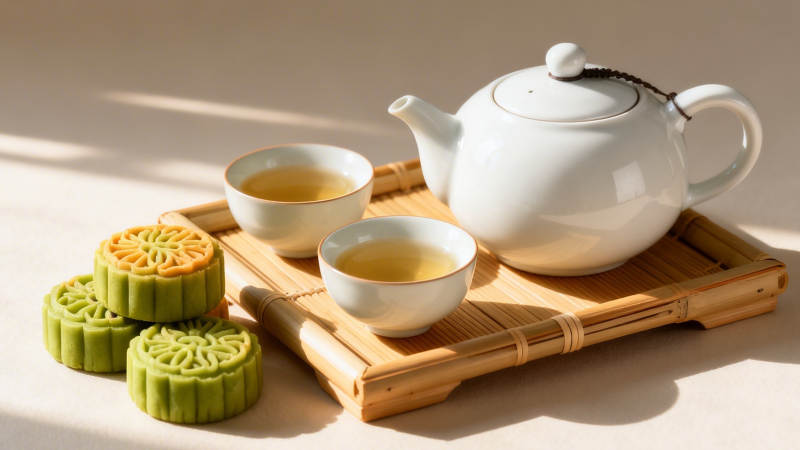 茶香伴月饼 午后静享时光图片