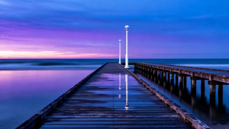 紫霞码头 静谧黄昏图片