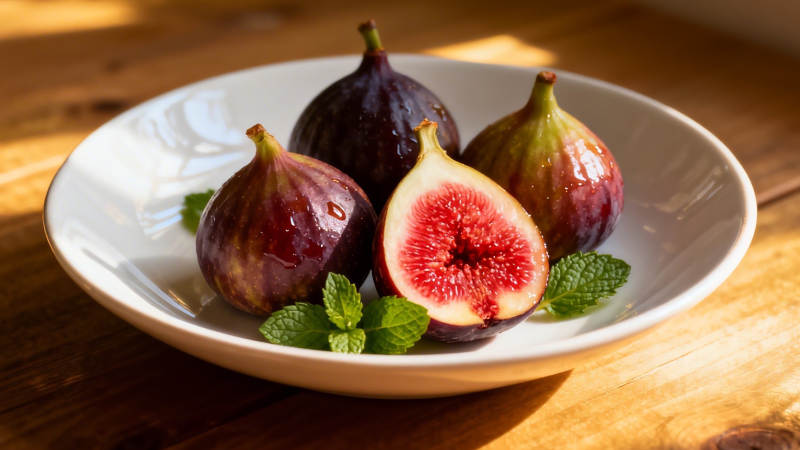 无花果配薄荷 清新诱人图片