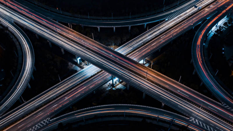 夜立交流光如织图片