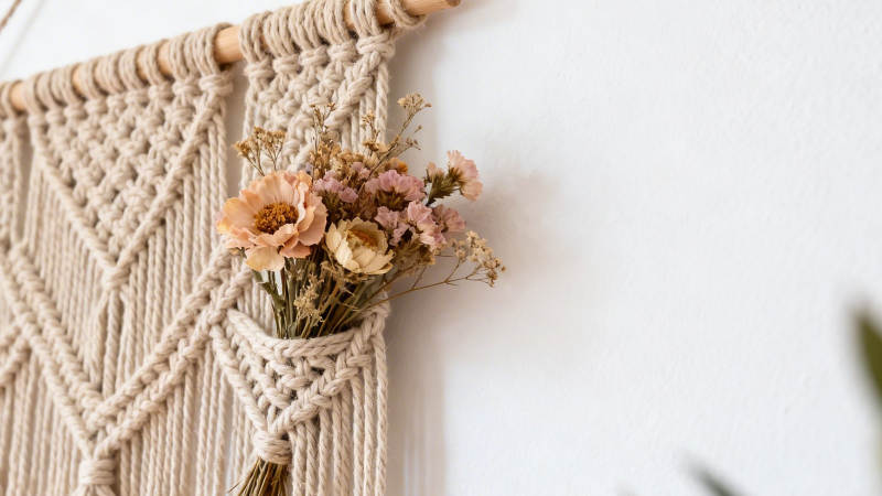 麻绳挂饰配干花 温馨雅致图片