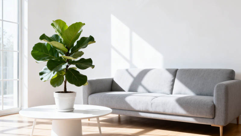 阳光客厅 绿植沙发静景图片