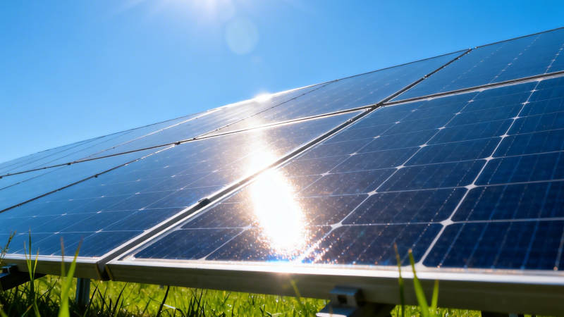 阳光下的太阳能板图片