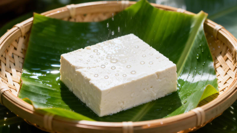 竹篮绿叶托嫩豆腐图片