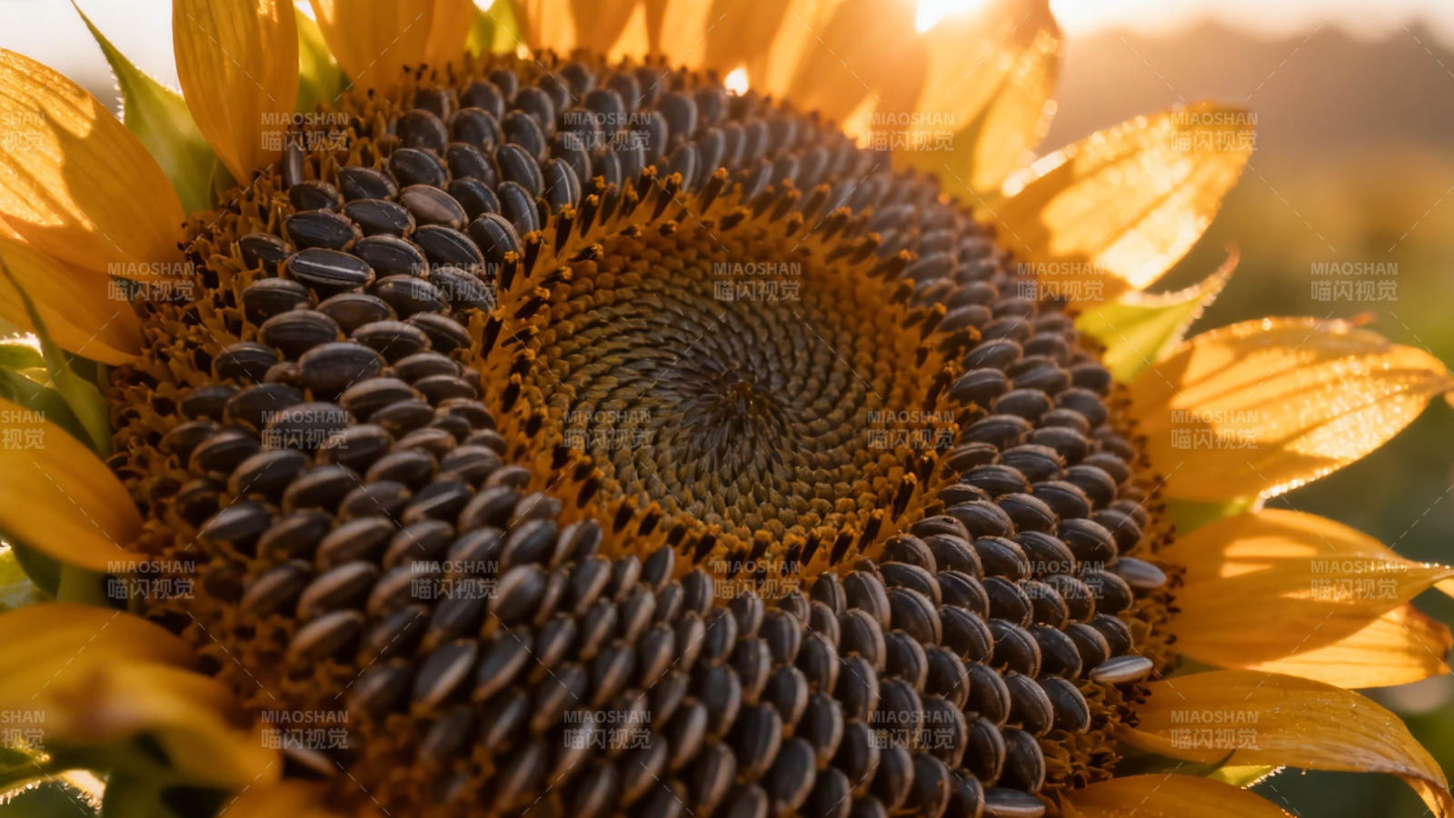 向日葵心 螺旋之美图片