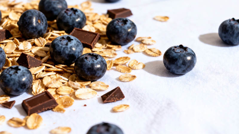 蓝莓燕麦巧克力早餐图片