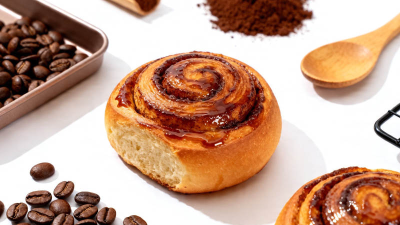 咖啡香 swirl 面包诱人图片