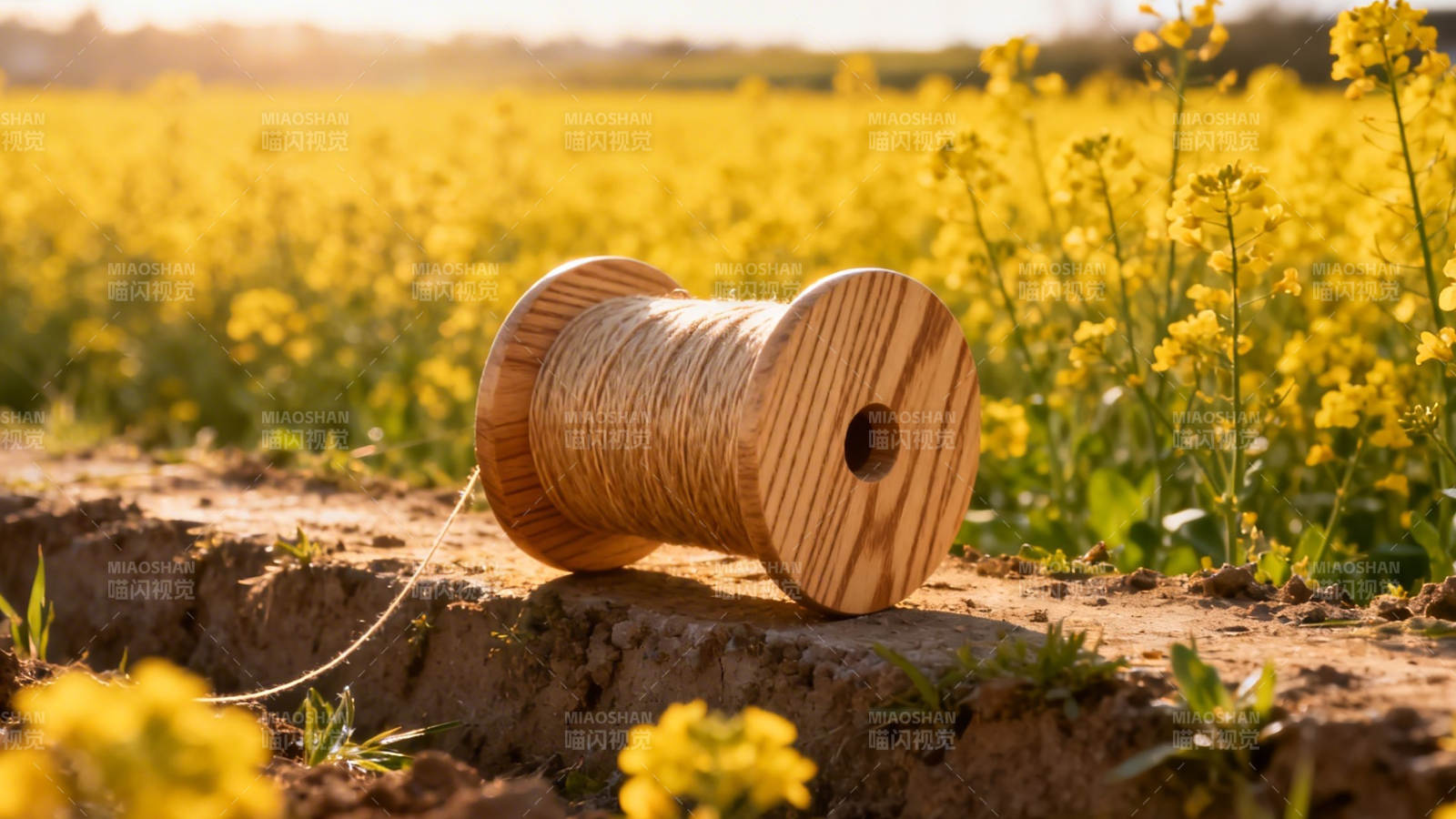 花田木线轴 暖阳映金黄图片