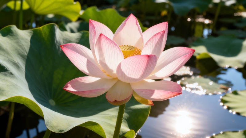 粉莲映水 静美如诗图片