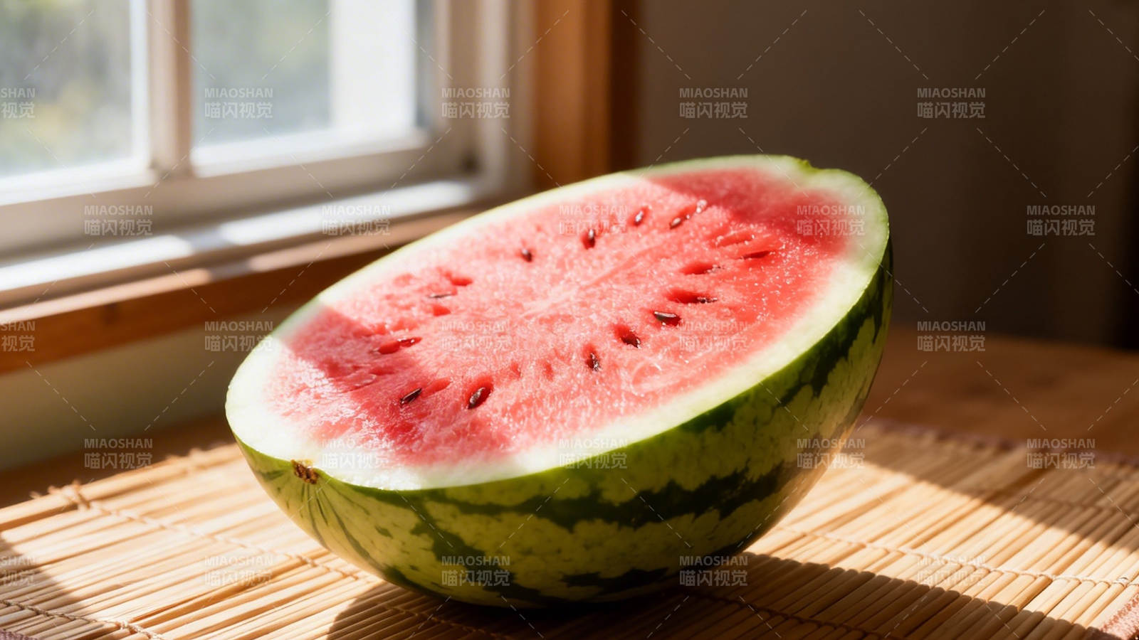 窗边西瓜 阳光正好图片