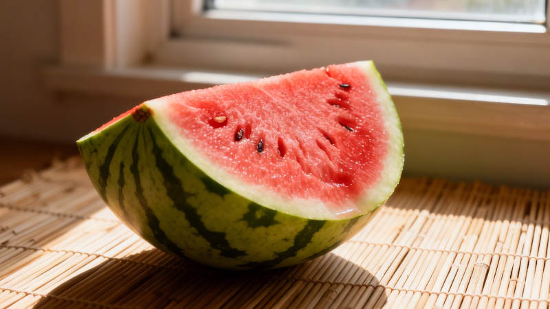 窗边西瓜 阳光甜润图片