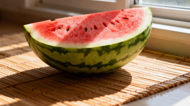 阳光下的西瓜 slice图片