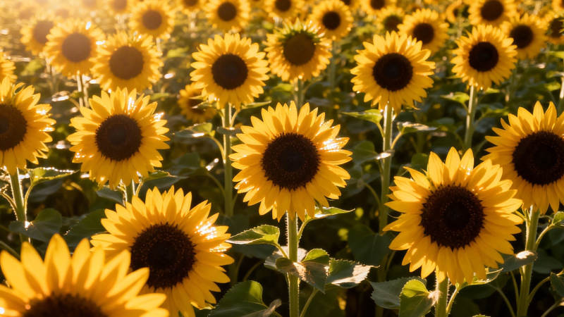 向日葵花海迎朝阳图片