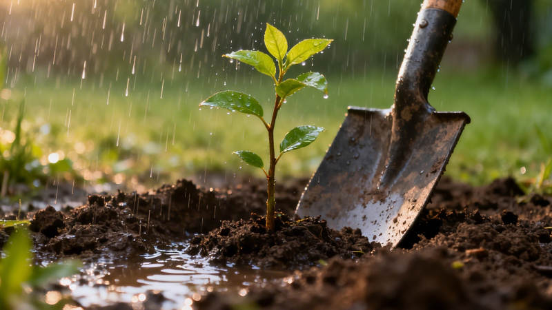 雨中栽苗  shovel 伴新生图片