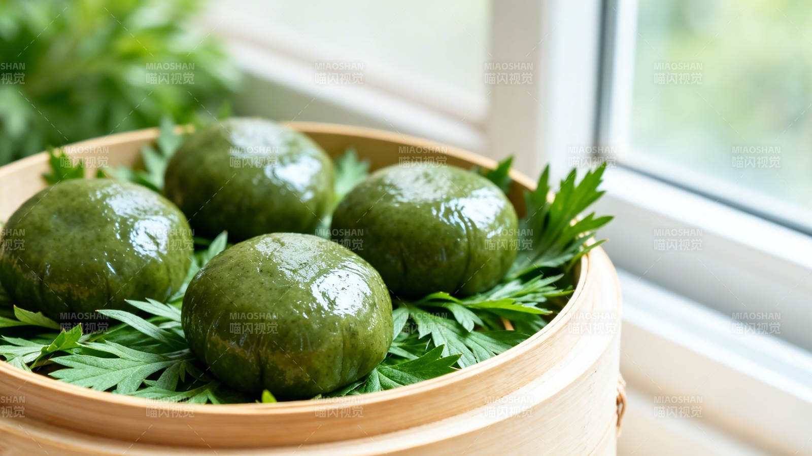 青团蒸笼 春意盎然图片