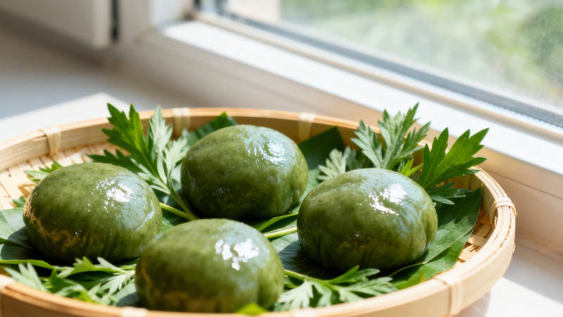 青团配艾叶 春日限定美味图片