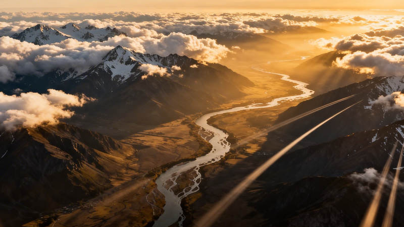 金色山河 云海蜿蜒如带图片