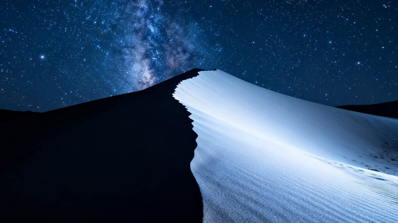 星夜沙丘 银河倾泻图片