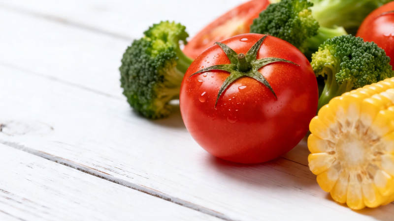 新鲜蔬菜摆盘 色彩诱人图片