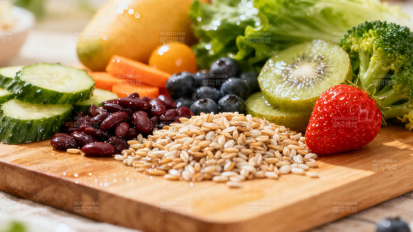 健康食材拼盘 蔬果谷物豆类图片