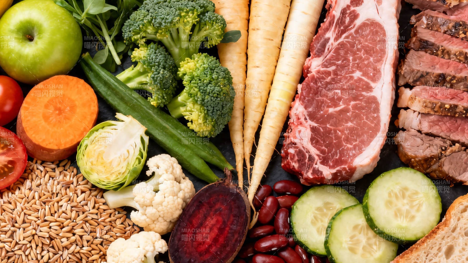 均衡膳食 蔬果肉谷豆搭配图片