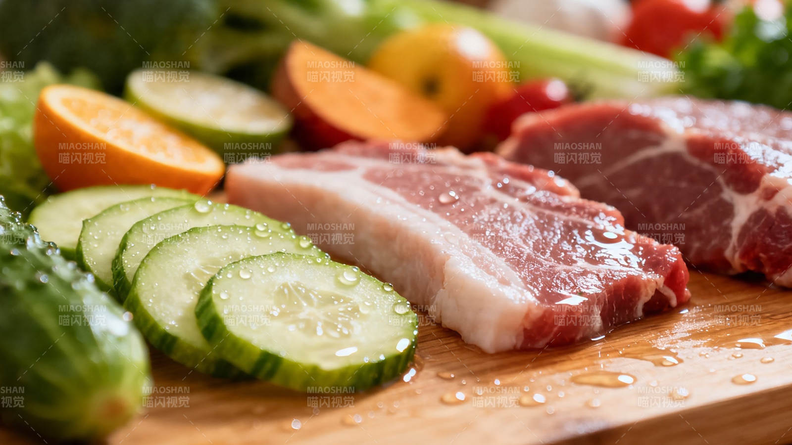 鲜蔬配肉 健康美味餐图片