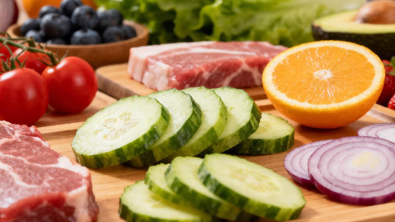 新鲜食材拼盘 肉蔬果均衡搭配图片