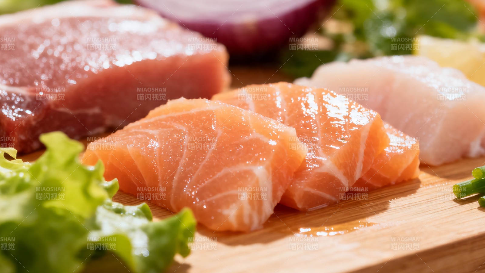 新鲜生鱼片拼盘图片