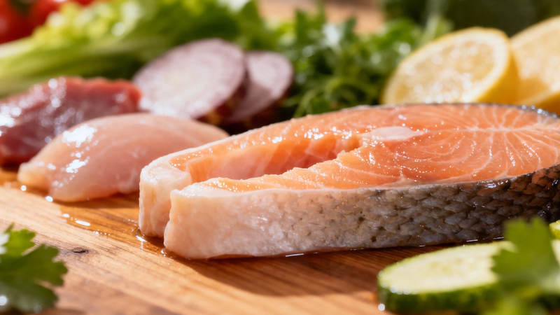 鲜鱼配蔬果 健康美味餐图片