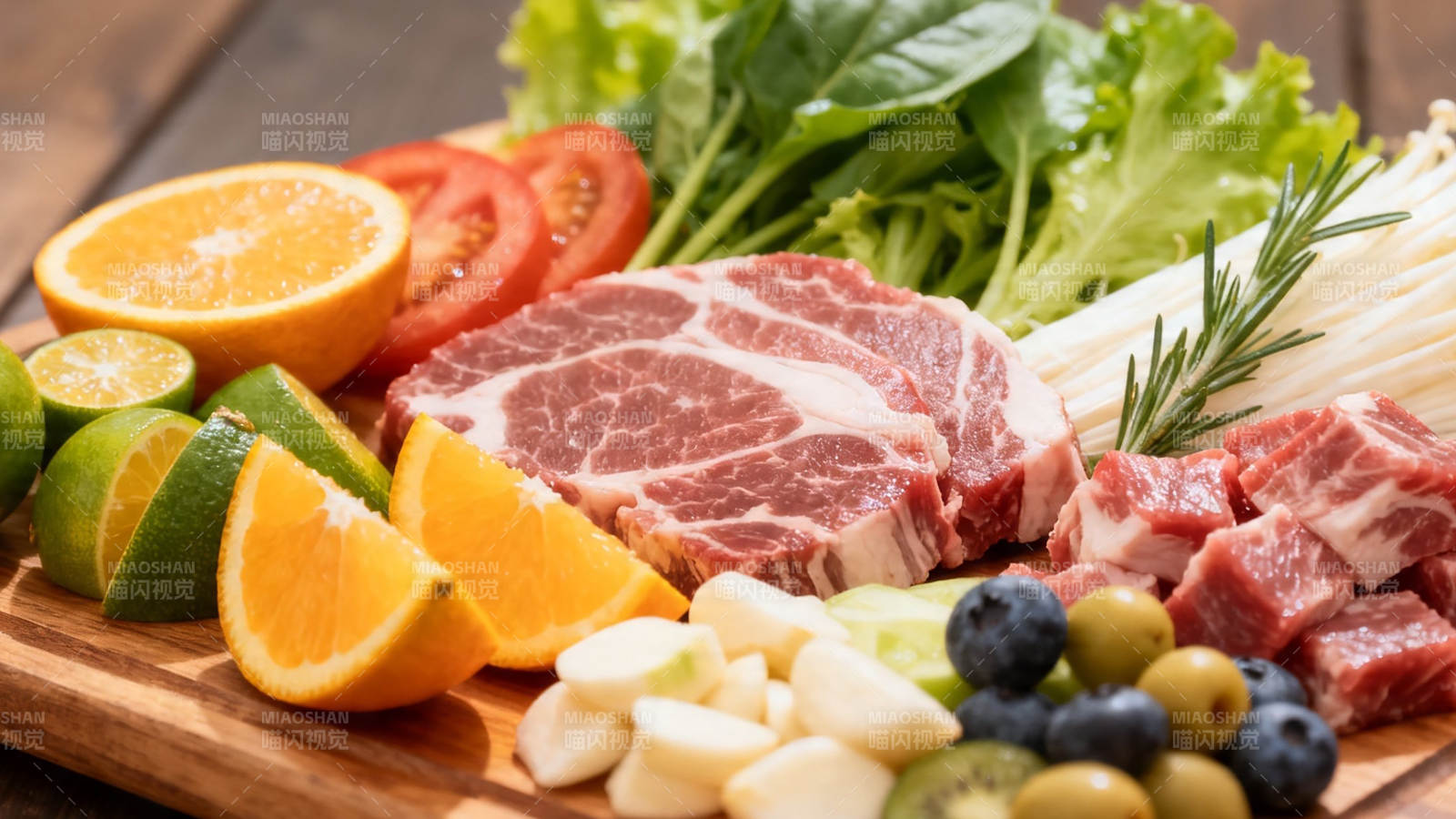 新鲜食材拼盘 肉果菜香图片