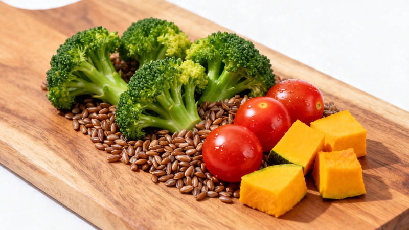 健康食材拼盘 西兰花番茄南瓜籽图片