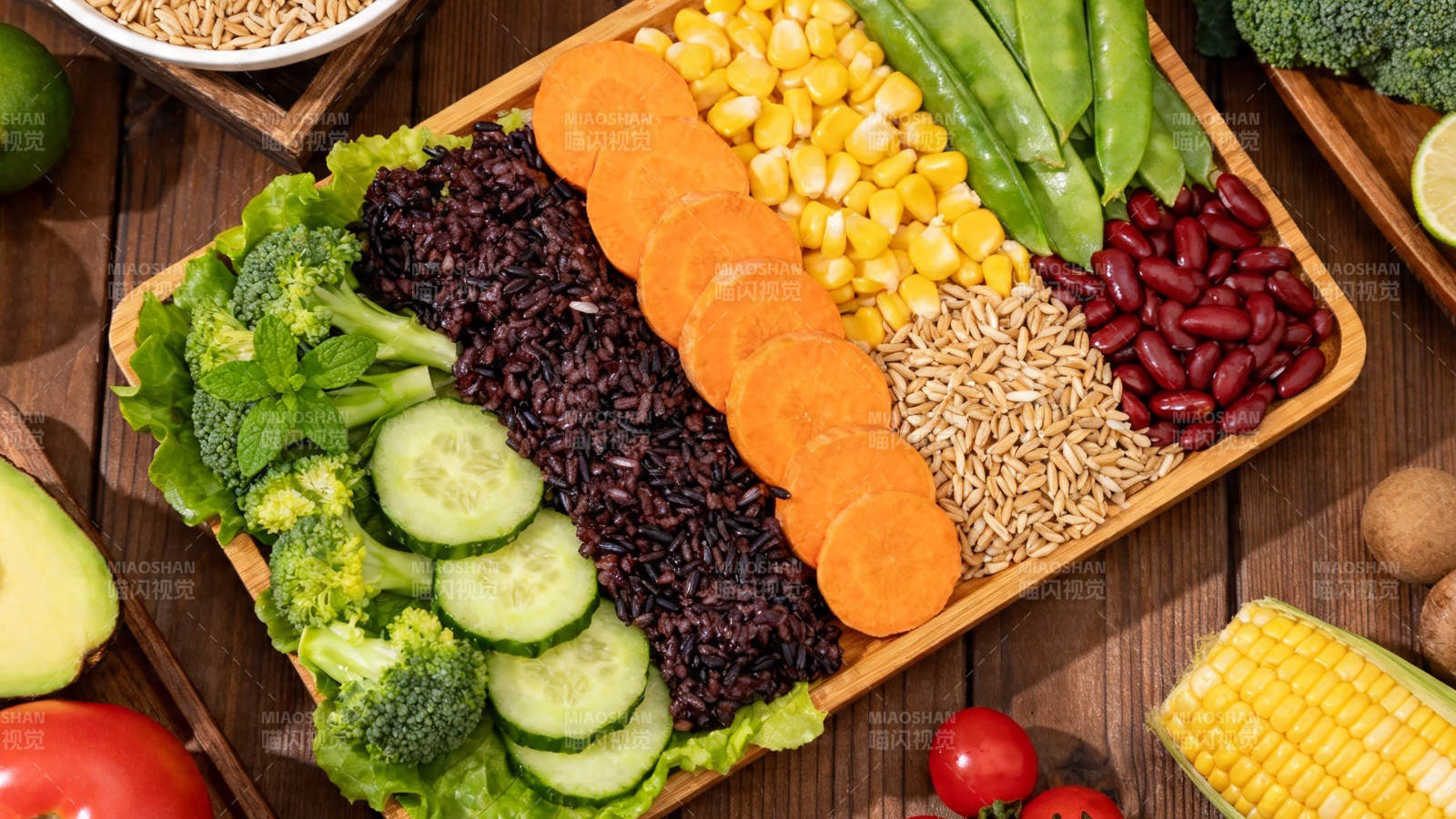 五彩健康餐盘 营养均衡美味图片