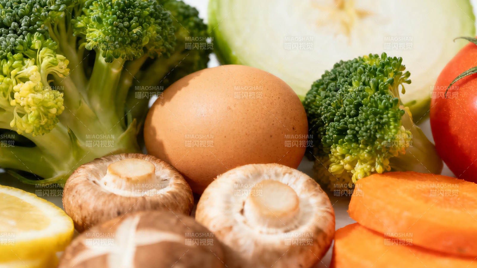 新鲜蔬果蛋菌健康搭配图片