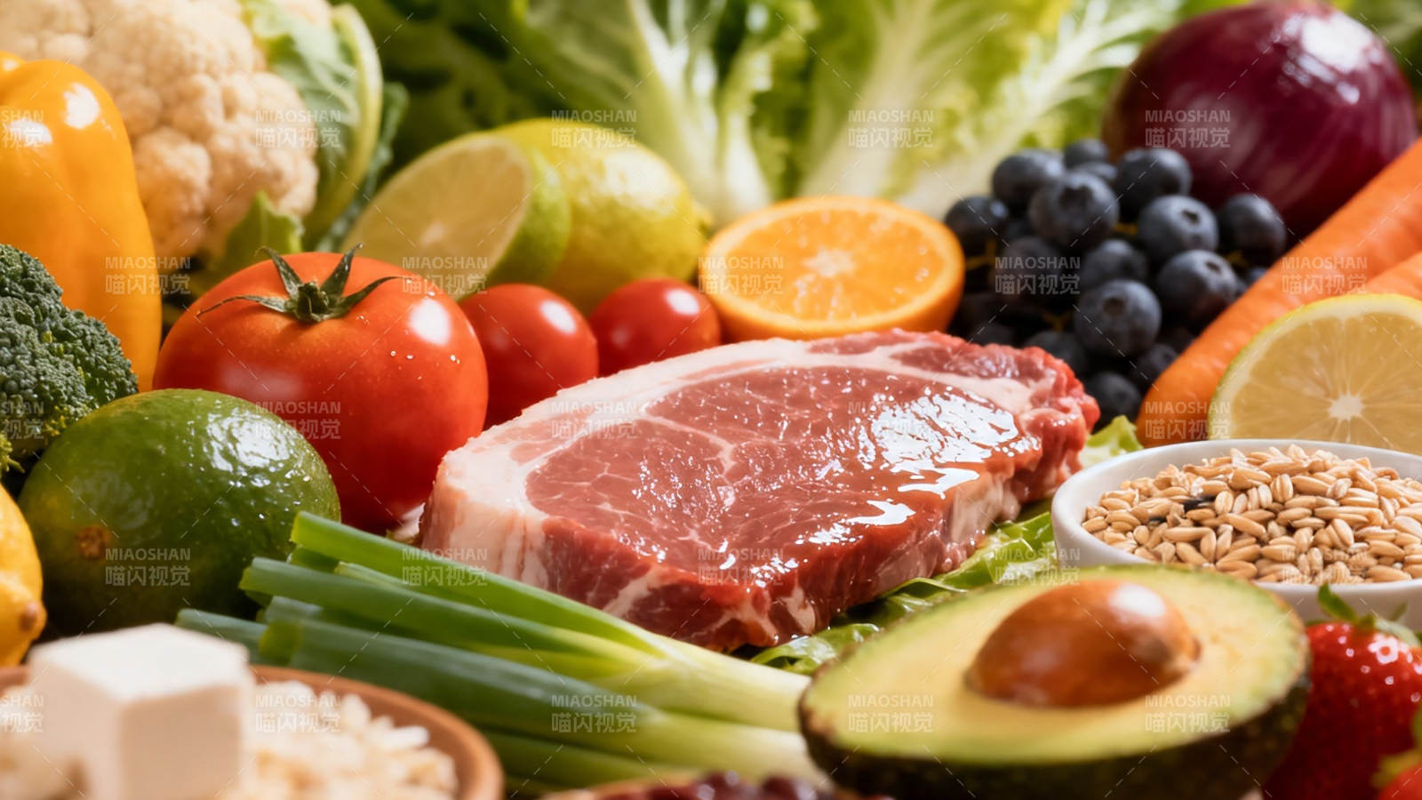 均衡膳食 肉蔬果谷全都有图片