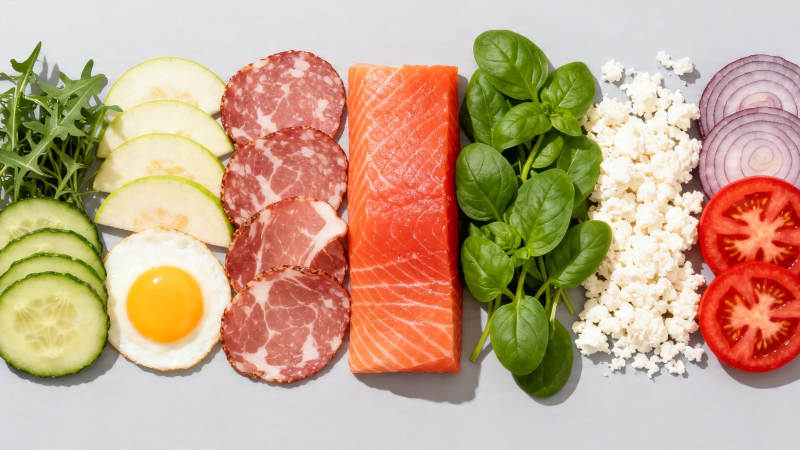 生酮饮食食材拼盘图片