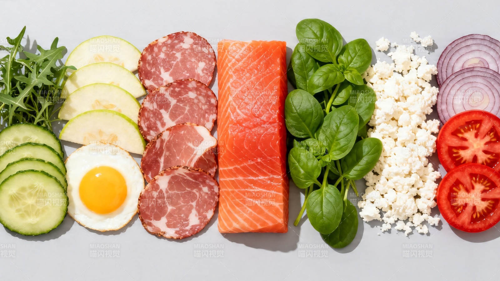 生酮饮食食材拼盘图片