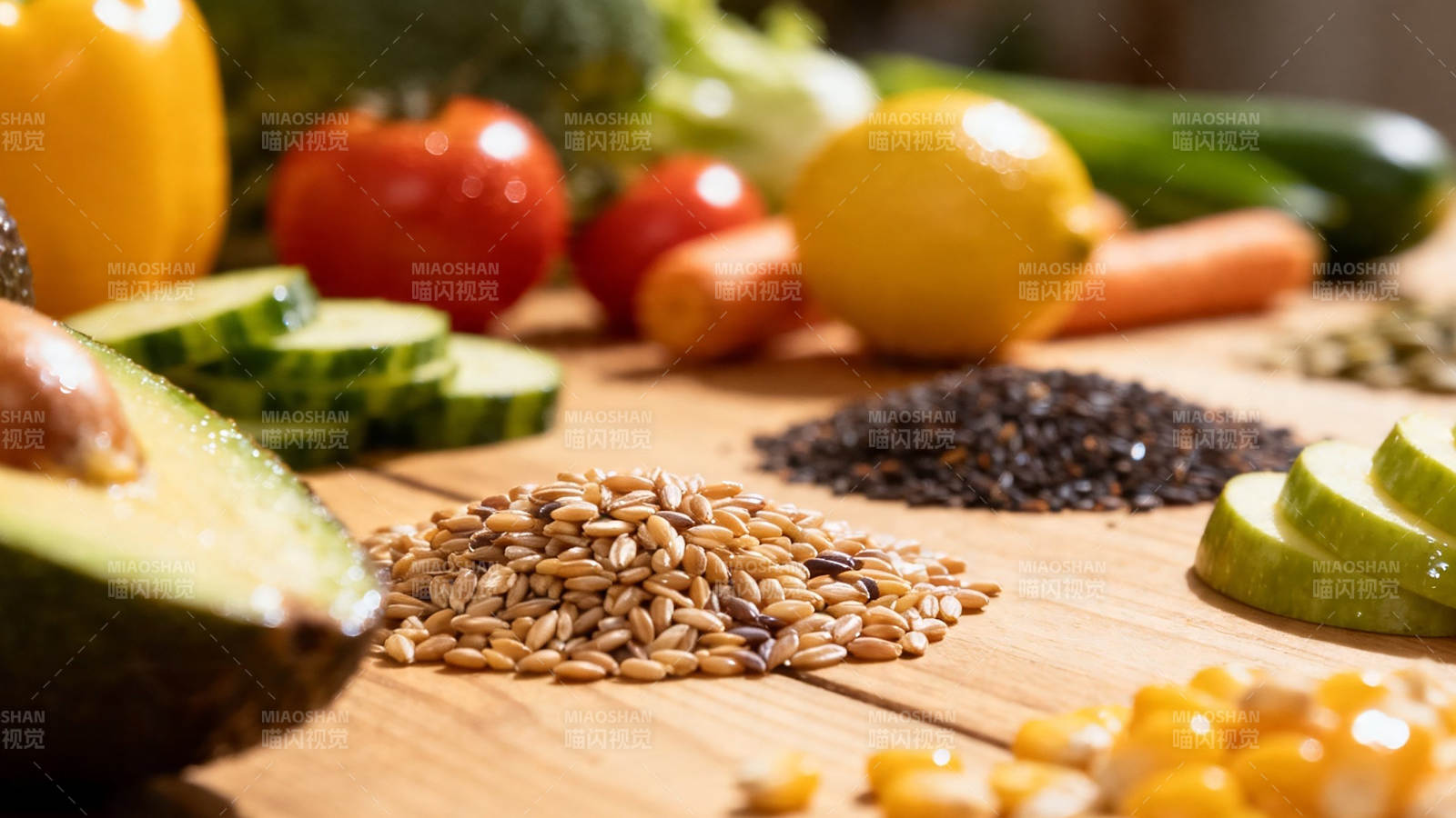 新鲜蔬果谷物健康食材图图片