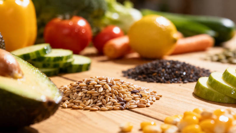 新鲜蔬果谷物健康食材图图片