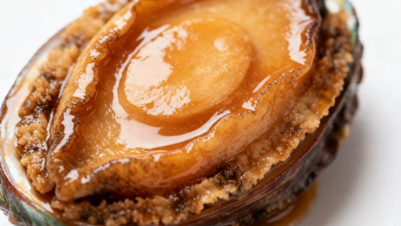 鲍鱼特写 酱汁浓郁诱人图片