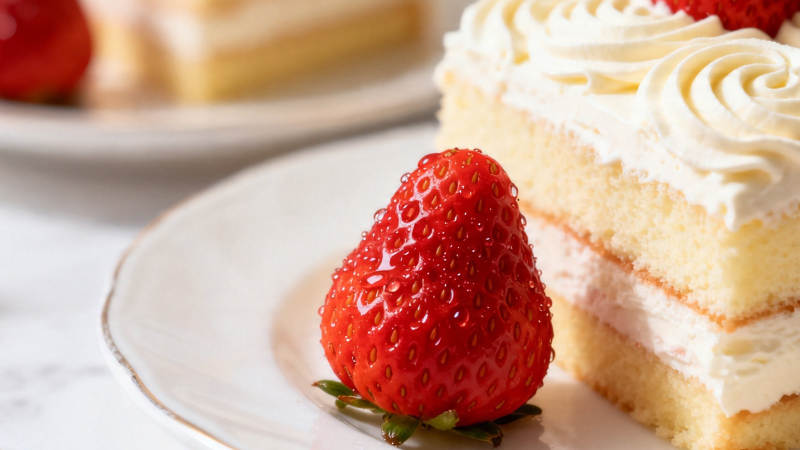 草莓奶油蛋糕 slice图片