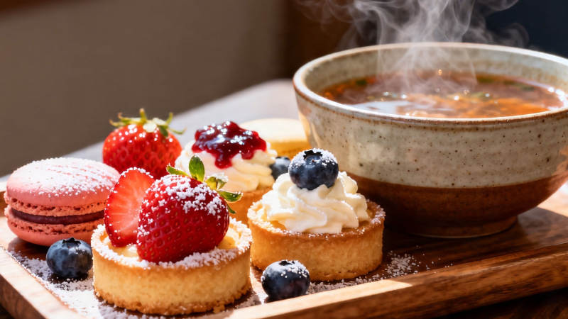 甜点配热汤 暖意融融享图片