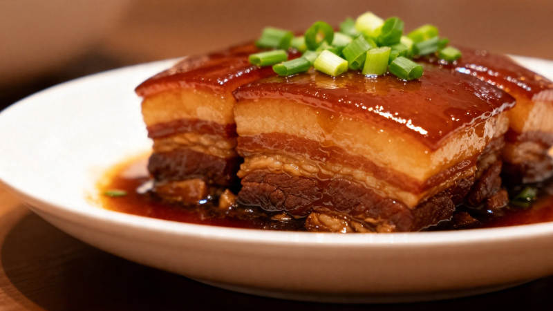 红烧肉配青葱 色香味俱全图片