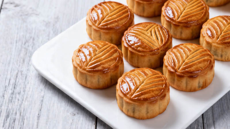 金黄月饼 中秋团圆味图片