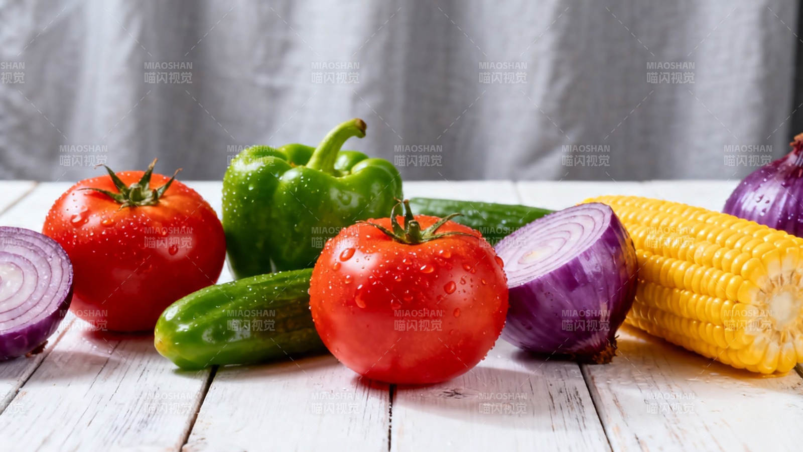 新鲜蔬菜摆盘 色彩缤纷诱人图片