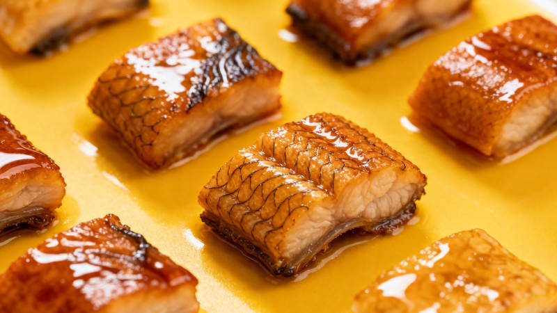 烤鳗鱼段 金黄诱人图片