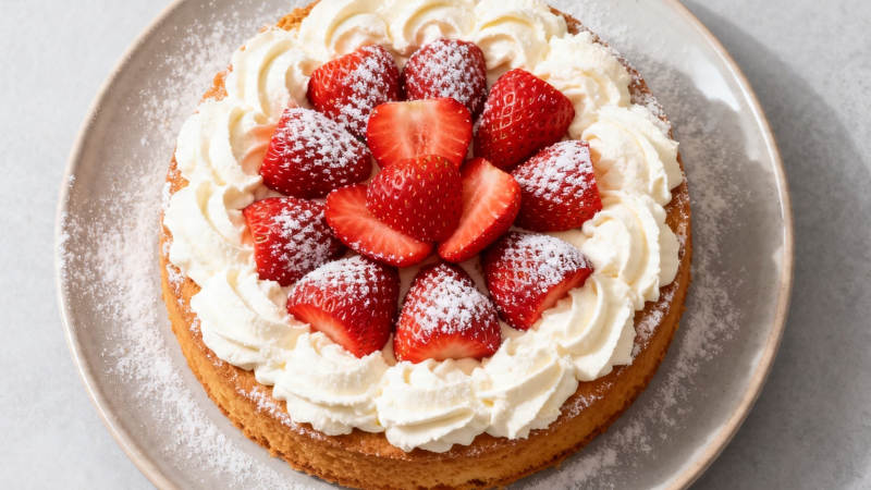 草莓奶油蛋糕 甜美诱人图片