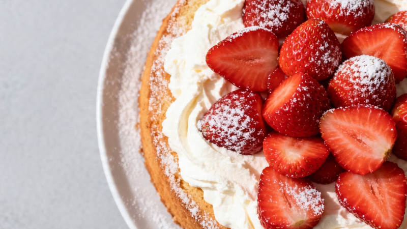 草莓奶油蛋糕 甜润诱人图片